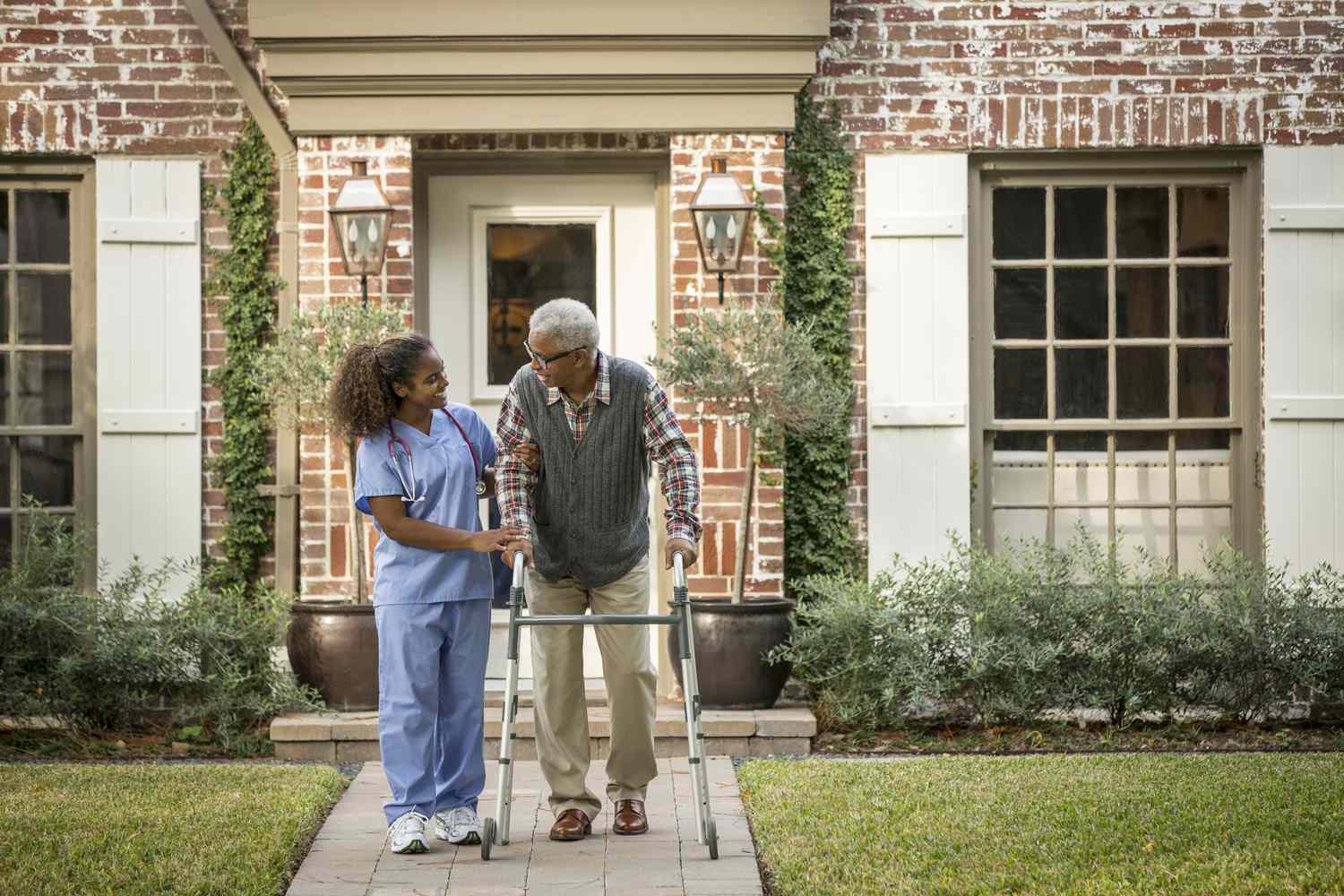 Physical therapist home visit patient